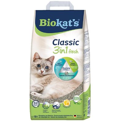 Biokat's ? Classic fresh 3in1 mit Frühlings-Duft - 10 l ? Katzenstreu