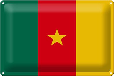 Blechschild Flagge Kamerun 30x20 cm Flag of Cameroon Deko Schild tin sign