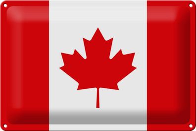 Blechschild Flagge Kanada 30x20 cm Flag of Canada Deko Schild tin sign