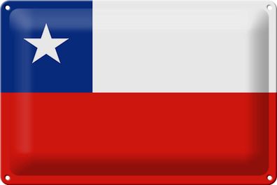 Blechschild Flagge Chile 30x20 cm Flag of Chile Deko Schild tin sign