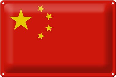 Blechschild Flagge China 30x20 cm Flag of China Deko Schild tin sign