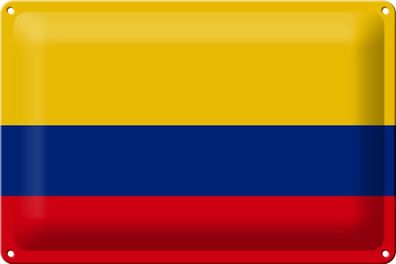 Blechschild Flagge Kolumbien 30x20 cm Flag of Colombia Deko Schild tin sign