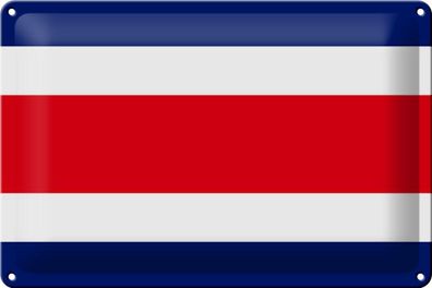 Blechschild Flagge Costa Rica 30x20 cm Flag of Costa Rica Deko Schild tin sign