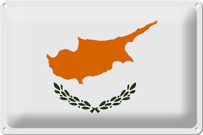 Blechschild Flagge Zypern 30x20 cm Flag of Cyprus Deko Schild tin sign