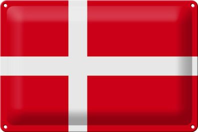 Blechschild Flagge Dänemark 30x20 cm Flag of Denmark Deko Schild tin sign