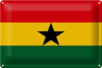 Blechschild Flagge Ghana 30x20 cm Flag of Ghana Deko Schild tin sign