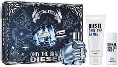 DIESEL Only the Brave Set 75 ml EdT Spray + 100 ml SG + 50 ml SG NEU OVP