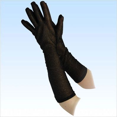 Glitzernde Handschuhe Schwarz für elegante Abendgarderobe Partys Fingerhandschuh