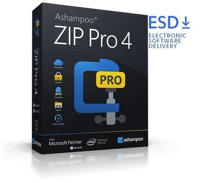 Ashampoo ZIP Pro 4|1 PC/ WIN|über 60 Formate entpacken|Dauerlizenz|eMail|ESD