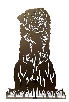 Figur Berner-Sennenhund Höhe 80 cm blank Gartenfigur Hund Metall Bernersennen