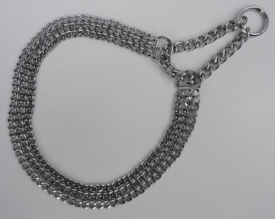 Kettenhalsband - Halskette, Halsumfang max 53cm/20mm - 3reihig Neu Chrome