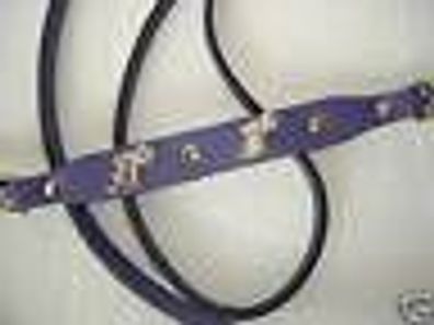 WESTIE Hundeleine - Leine Metallaplikationen, Leder, 130 cm, Violett