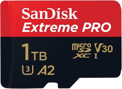 SanDisk Extreme PRO microSDXC 1 TB A2 Speicherkarte microSD Karte schwarz rot