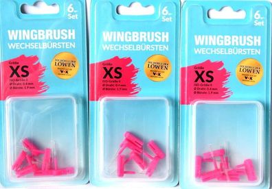 3x 6-er BürstenaufsätzeSet Aufsätze ISO &Oslash; 0,4 mm 0 -XS Pink Wingbrush NEU