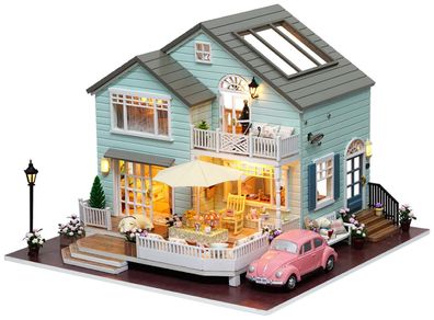 3D-Puzzle DIY holz Miniaturhaus Modellbausatz Puppenhaus Haus Queenstown