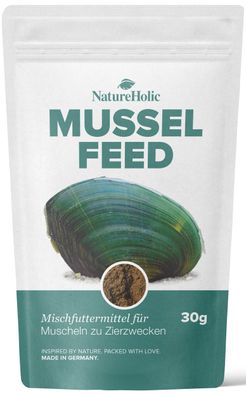 NatureHolic - Muschelfeed - 30g - Futter für Süß & Salzwasser Muscheln im Aquarium