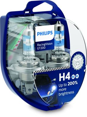 Philips H4 X-treme-Vision Pro 200% Glühbirnen Leuchtmittel, Birne weiß 55Watt