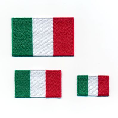 3 Italien Flaggen Italia Rom Venedig Mailand Aufnäher Aufbügler Patch Set 0926