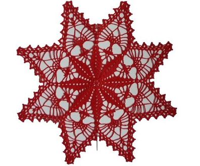 Häkeldecke Stern 42cm Zierdeckchen gehäkelt crochet cotton Tischdecke