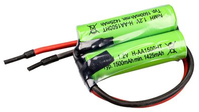 Mexcel Akkupack 2,4V/1500mAh NiMh AA Hochtemperatur 2S m Silikonkabel 0,5 qmm