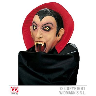 Vampir Umhang mit Maske und rotem Kragen
