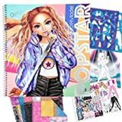 Depesche 12228 TOPModel Popstar Malbuch Kreativbuch mit Sticker & Stoff