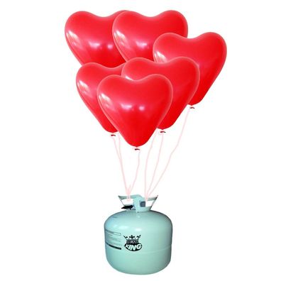 50 Herzballons inkl. Ballongas 420l Helium Hochzeit