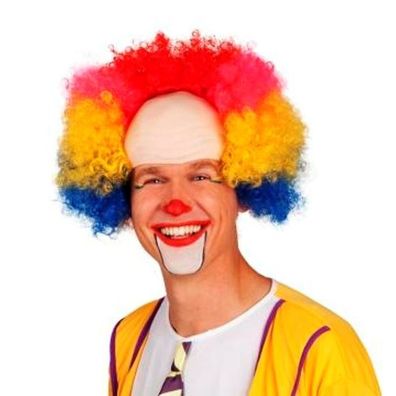 Clown Perücke bunt mit Stirn