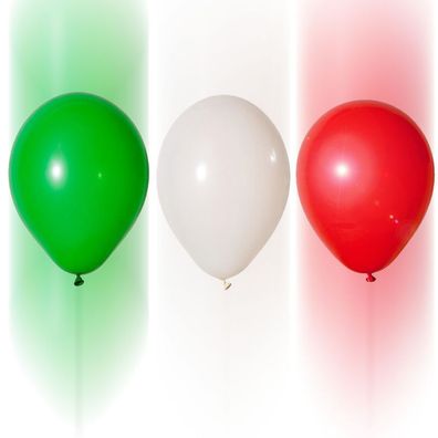 300 Luftballons Italienfarben grün/ weiß/ rot 26cm