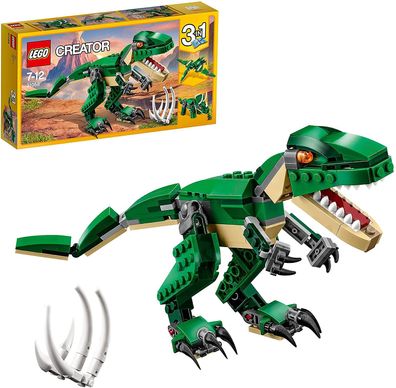 LEGO 31058 Creator Dinosaurier Spielzeug, 3in1 Modell mit T-Rex, Triceratops und ...