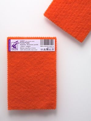 20 % Rabatt: Nadelvlies Meirno Wolle FLYFEL®-web, orange, 80 x 120 cm