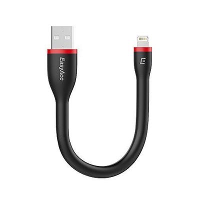 EasyAcc PocketLine Lightning zu USB Kabel MFi Zertifiziert iPhone 15 cm Schwarz