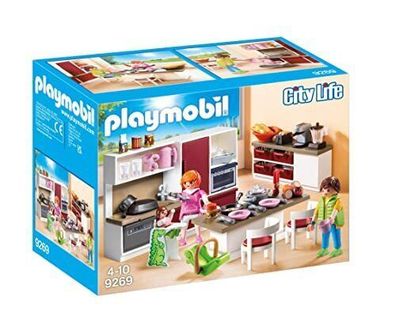 Playmobil City Life 9269 Große Familienküche Spielset 102 Teile Spielzeug Kinder