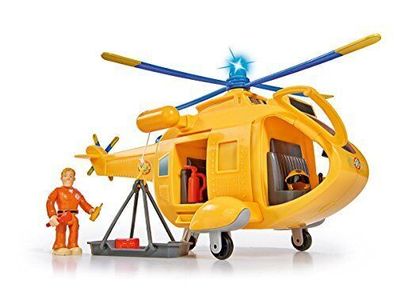 Simba 109251002 Feuerwehrmann Sam Hubschrauber Wallaby II mit Figur Spielzeug