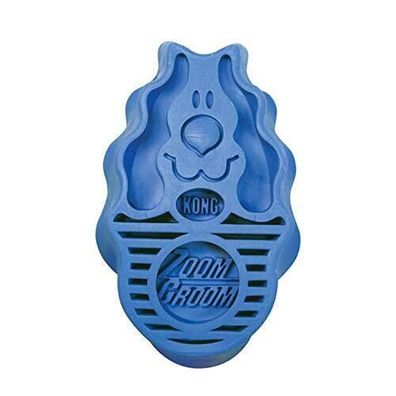 Kong Massagebürste Haarentferner Bürste Zoom-Groom 29020 für Hund und Katze Blau