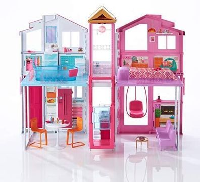 Mattel DLY32 Barbie 3 Etagen Stadthaus Puppenhaus Spielzeug 41 x 18 x 74.5 cm