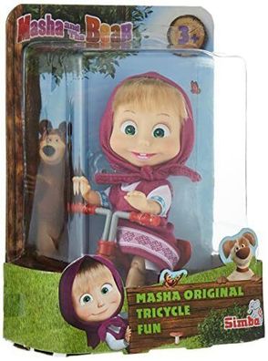 Simba 109302059 Mascha und der Bär Mascha Puppe mit original Dreirad Spielzeug