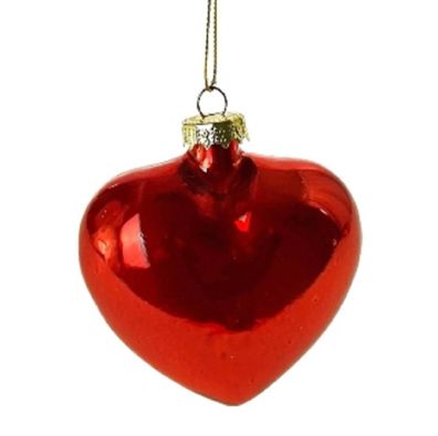 Valentinstag Schmuck Glas Herz rot Baum Kugel Weihnachten Anhänger