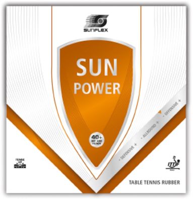 Sunflex Sun Power Tischtennis-Belag, 1,8mm Schwamm rot | Tischtennis Tischtenniseq...