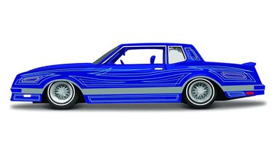 Maisto 32542 Modellauto - Design Chevrolet Monte Carlo Lowrider `86 (blau, 1:24)