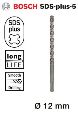 Bosch Hammer Drill Sds Plus 5 Ø 12 MM Length 150 215 MM Concrete Stone # New