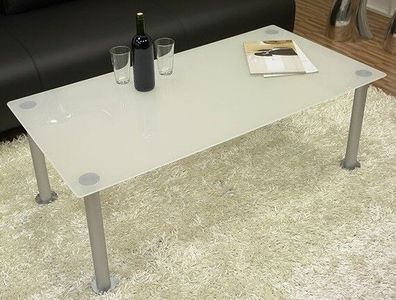 Ronald Schmitt Table Basse Avec Esg Verre Blanc 122x60 CM Neuf Emballage