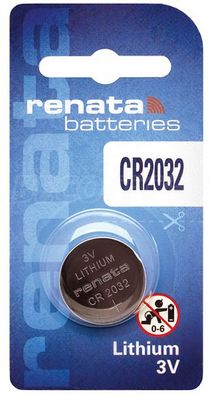Renata Uhrenbatterie CR2032 Lithium Knopfzelle 3V Ø 20mm