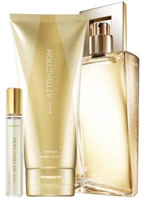 Avon Attraction de Parfum, Körperlotion 150ml, Taschenspray 10ml Damen NEU