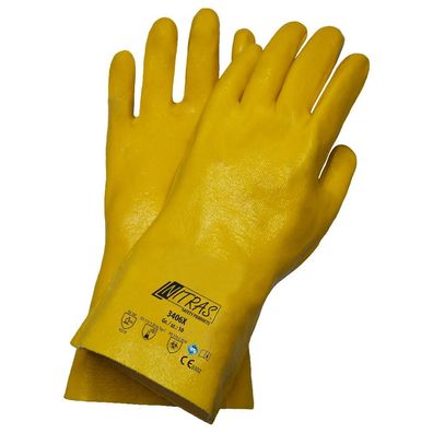 Nitras Chemikalienschutzhandschuhe | gelb |Nitril | Gr. 9 + 10 | Schutzhandschuhe