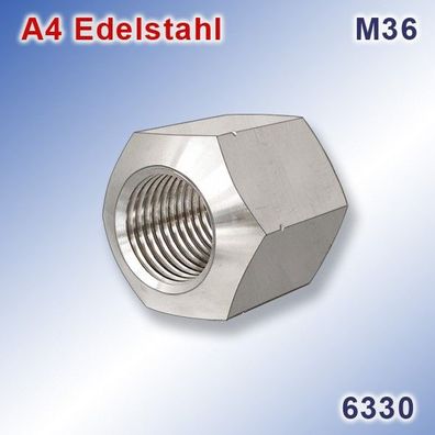 Sechskantmutter M36 1,5xd DIN 6330 A4 Edelstahl | Hexagon Nuts | Stainless Steel 316