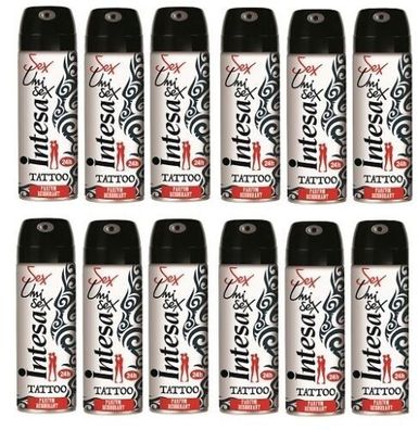 Intesa Unisex Tattoo Parfum Deodorant Spray 12 x 125 ml