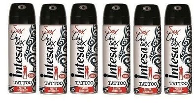 Intesa Unisex Tattoo Parfum Deodorant Spray 6 x 125 ml