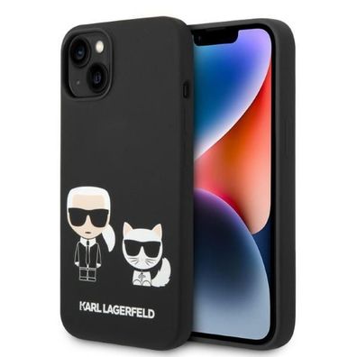 Hülle Case iPhone 14 Karl Lagerfeld MagSafe Silikon Katze schwarz
