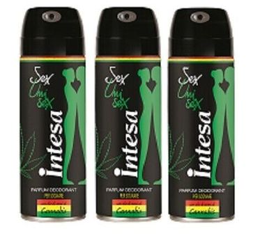 Intesa Sex & Unisex Cannabis Parfum Deodorant 3 x 125 ml